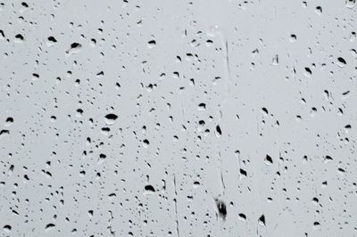 Full frame shot of raindrops on glass window