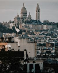 High angle view of buildings in city