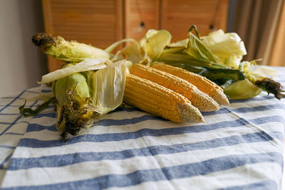 Close-up of vegetables on table