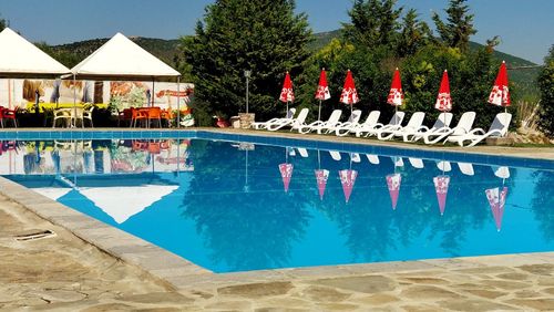 View of swimming pool in house