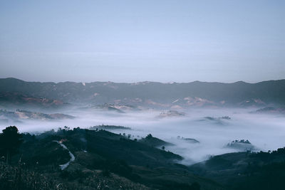 Scenic view of mountains against sky