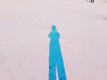 High angle view of sand on beach