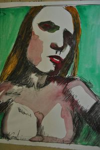 View of multi colored wall