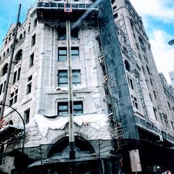 Low angle view of modern building against sky