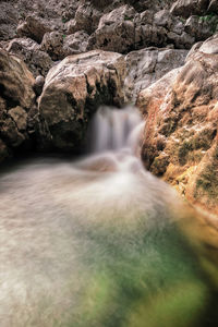 Scenic view of waterfall