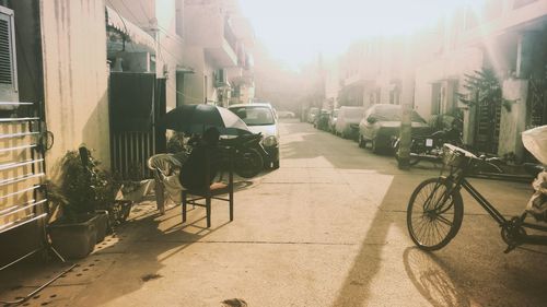 Cars on street in city