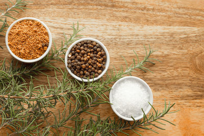 High angle view of food on table