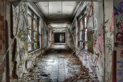 Interior of abandoned building