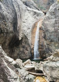 Scenic view of waterfall