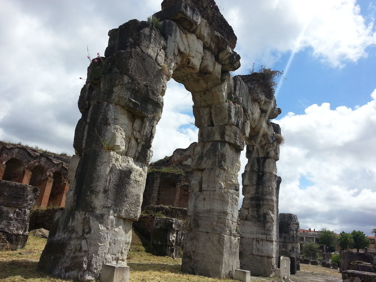 sky, cloud - sky, low angle view, history, no people, outdoors, nature, day, sculpture, tree, cultures, statue, architecture, ancient civilization