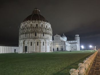 View of cathedral against sky at night