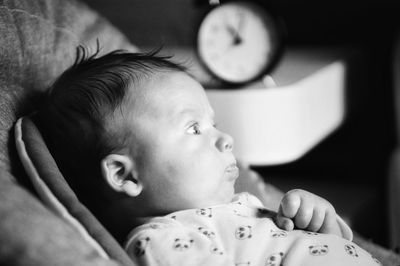 Cute baby boy relaxing at home