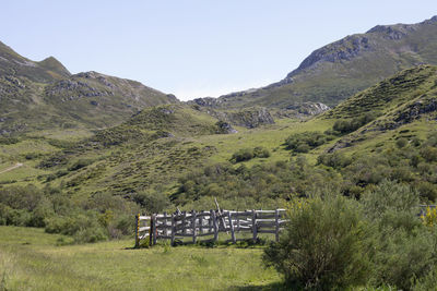 Mountain landscape with a cattle enclosure