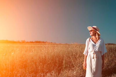 Woman standing in a field