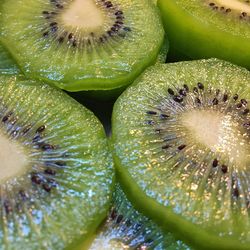 Full frame shot of kiwi slices