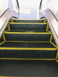 High angle view of escalator