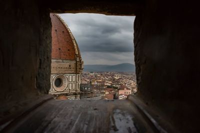 View of buildings against cloudy sky