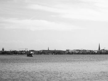 Boats sailing in river