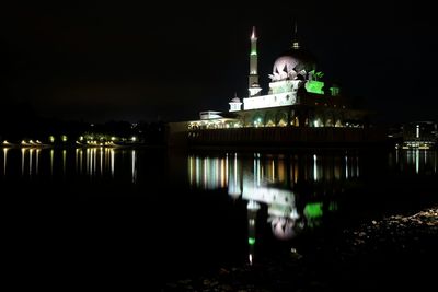 Illuminated city at night