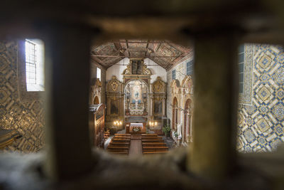 Interior of temple in building