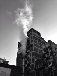 Low angle view of modern building against sky