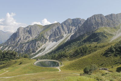 Scenic view of mountains against sky