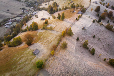 High angle view of road passing through landscape