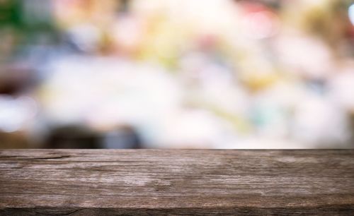 Close-up of wooden table