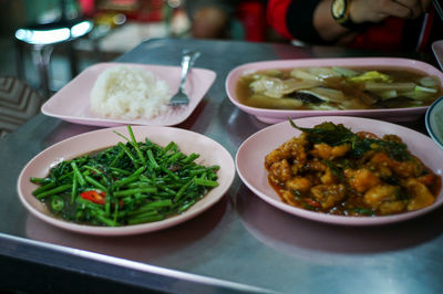 Close-up of food in plate on table