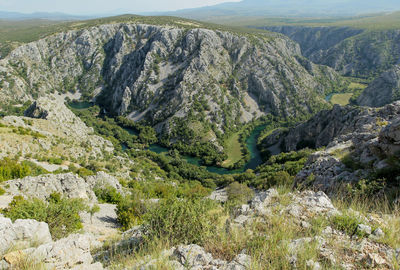 Panoramic view of rocky mountains