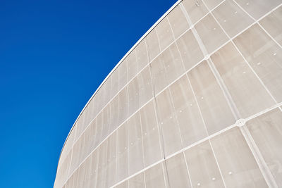 Modern building detail against blue sky. abstract architecture background