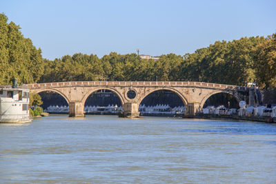 Ponte sisto over tiber river against clear sky