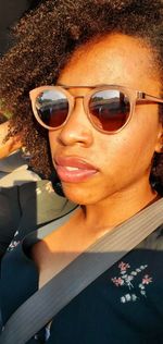 Portrait of woman wearing sunglasses