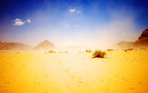 Scenic view of desert against sky