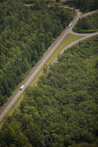 Aerial view of road and highway