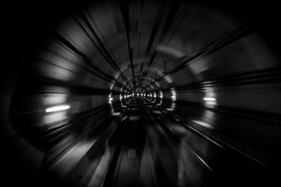 Full frame shot of illuminated tunnel