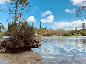 Scenic view of river against sky