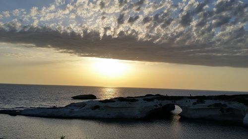 Scenic view of sea at sunset