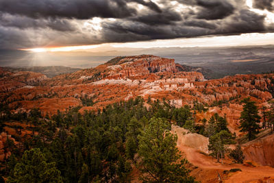 Scenic view of landscape against cloudy sky