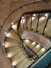 High angle view of spiral staircase