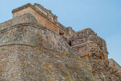 Low angle view of old building against sky