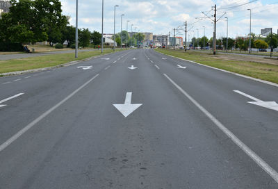 Road sign on street