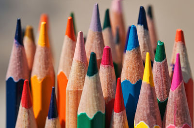Close-up of multi colored pencils
