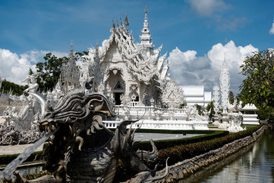 Wat rong khun also known as the white temple, located in chiang rai province, thailand
