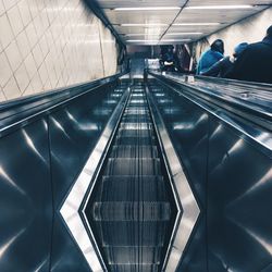 Empty escalator in subway station