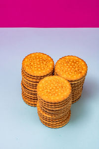 Close-up of fruits in basket on table