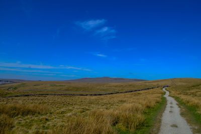 Scenic view of landscape against blue sky