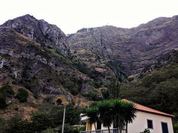 Scenic view of mountains against clear sky