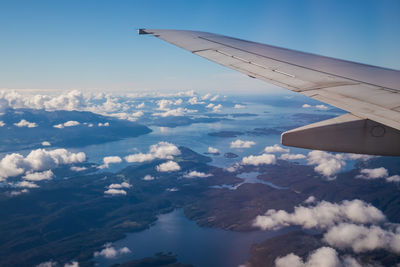 A beautiful viewa from abowe from the airplane window over the norway. 