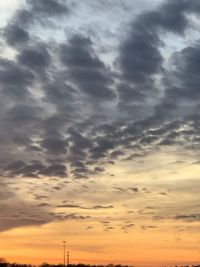 Low angle view of sky during sunset